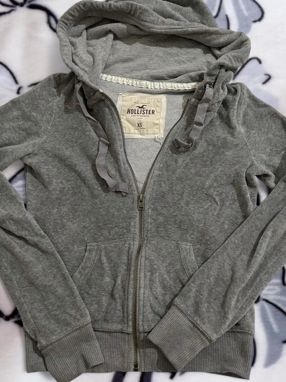 Hollister Grey Full-Zip Hoodie Jacket